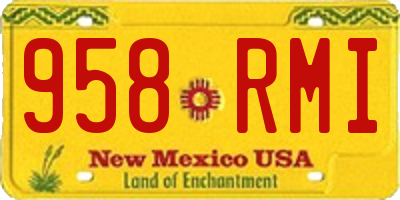 NM license plate 958RMI