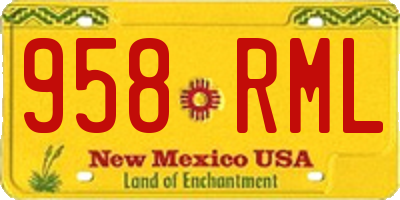 NM license plate 958RML