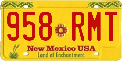 NM license plate 958RMT