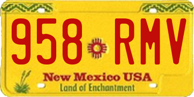 NM license plate 958RMV