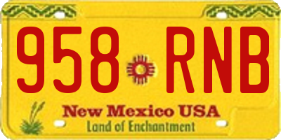 NM license plate 958RNB