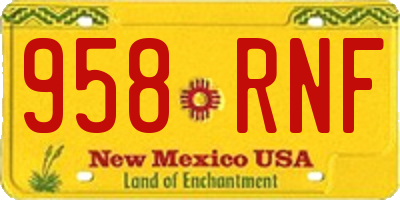 NM license plate 958RNF