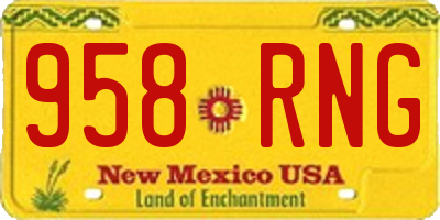 NM license plate 958RNG