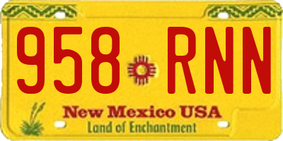 NM license plate 958RNN