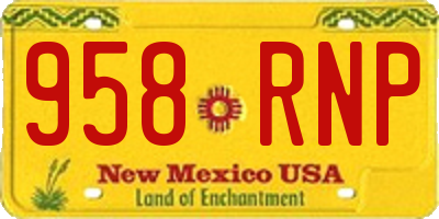NM license plate 958RNP