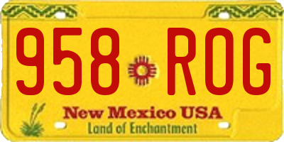 NM license plate 958ROG