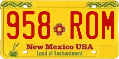 NM license plate 958ROM
