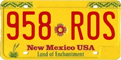NM license plate 958ROS