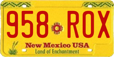 NM license plate 958ROX