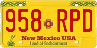 NM license plate 958RPD
