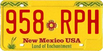 NM license plate 958RPH