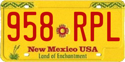 NM license plate 958RPL