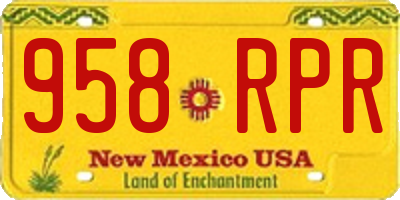 NM license plate 958RPR
