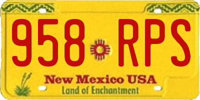 NM license plate 958RPS