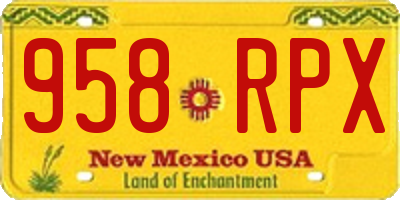 NM license plate 958RPX