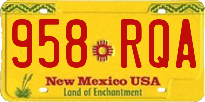 NM license plate 958RQA