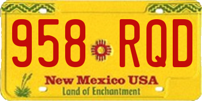 NM license plate 958RQD