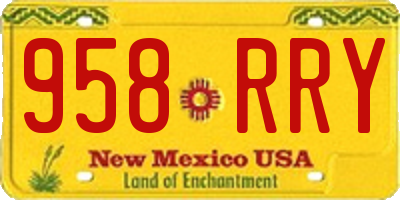 NM license plate 958RRY