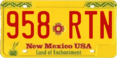NM license plate 958RTN