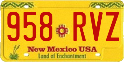 NM license plate 958RVZ