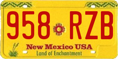 NM license plate 958RZB