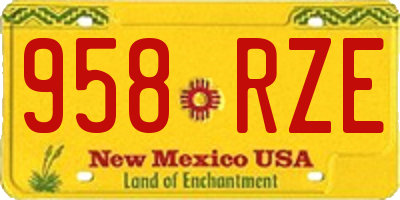 NM license plate 958RZE
