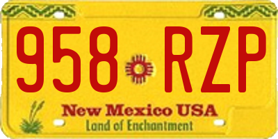 NM license plate 958RZP