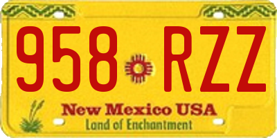 NM license plate 958RZZ