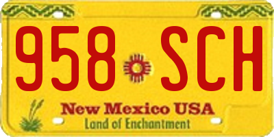 NM license plate 958SCH