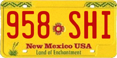 NM license plate 958SHI