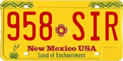 NM license plate 958SIR
