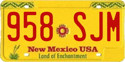 NM license plate 958SJM