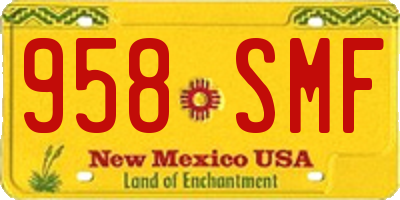NM license plate 958SMF