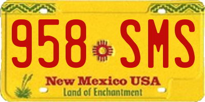 NM license plate 958SMS