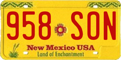 NM license plate 958SON