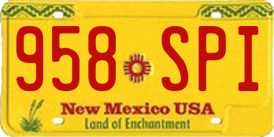 NM license plate 958SPI