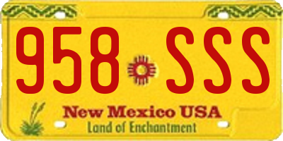 NM license plate 958SSS