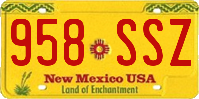 NM license plate 958SSZ