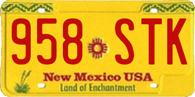 NM license plate 958STK