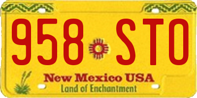 NM license plate 958STO