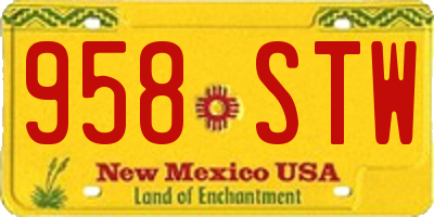 NM license plate 958STW