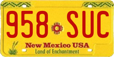 NM license plate 958SUC