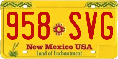 NM license plate 958SVG