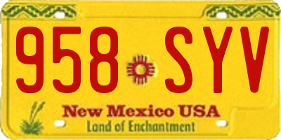 NM license plate 958SYV