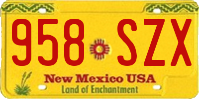 NM license plate 958SZX