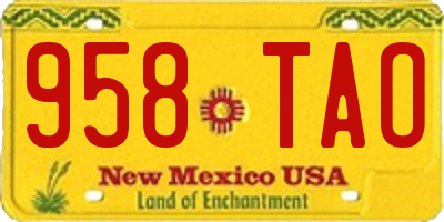 NM license plate 958TAO