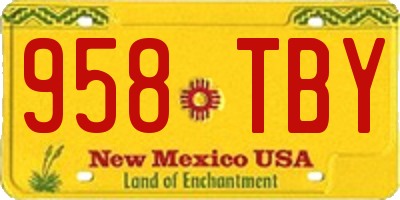 NM license plate 958TBY