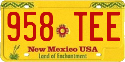 NM license plate 958TEE