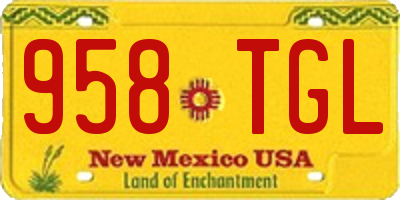 NM license plate 958TGL