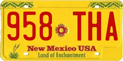NM license plate 958THA